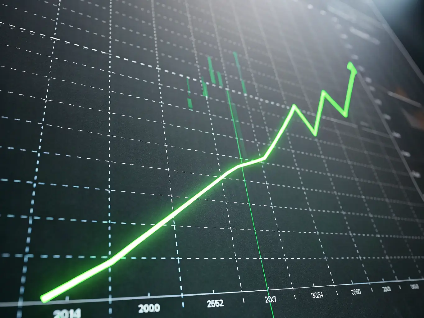 An image of a graph showing steady upward growth, with a South African flag subtly incorporated in the background, representing consistent investment returns in the South African market.