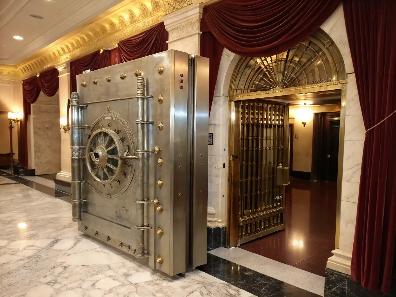 An image of a secure vault with gold bars and financial documents, symbolizing the safety and security of long-term investments for families.